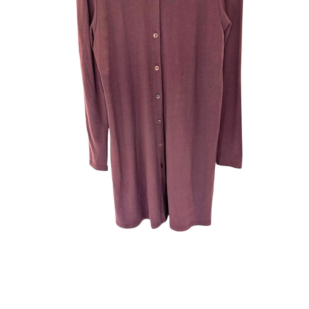 Lilith Brown Basic Wool Blend Button Up‎ Soft Coz… - image 5